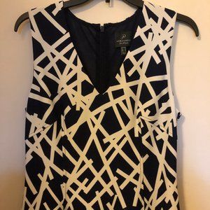 Adrianna Papell Navy and white dress size 10